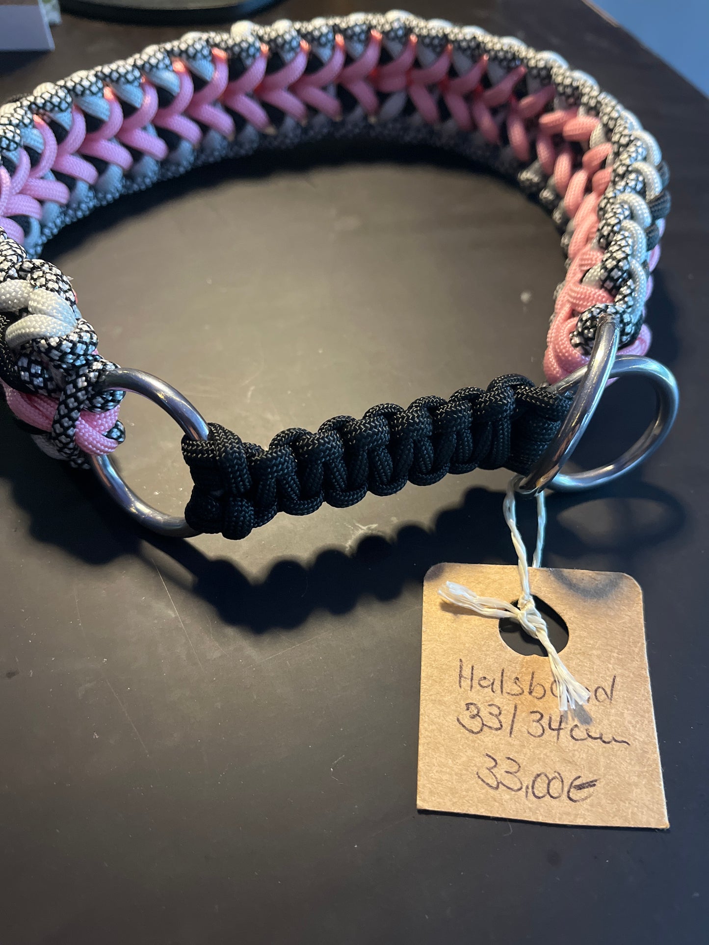 Paracord-Halsband „Pink“